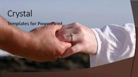  Presentation with diamond - Beautiful slide set featuring man and woman with a diamond ring for valentines day backdrop and a light blue colored foreground