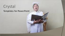  Presentation with choir - Colorful slide set enhanced with man-angel-singing backdrop and a light gray colored foreground
