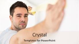  Presentation with duct - Presentation design consisting of man applying duct tape background and a lemonade colored foreground