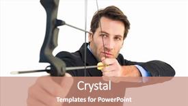  Presentation with archery - PPT layouts having man archery - close up of businessman shooting background and a coral colored foreground