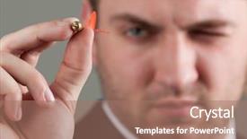  Presentation with young business man - PPT theme featuring man arrow - business games - young businessman background and a coral colored foreground