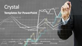  Presentation with media - PPT theme with man arrow - businessman hand drawing business graphs background and a gray colored foreground