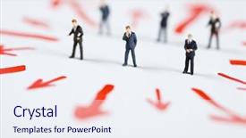  Presentation with success business - Theme consisting of man arrow - success in modern business background and a sky blue colored foreground