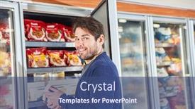  Presentation with frozen - PPT theme with man-as-a-customer background and a ocean colored foreground