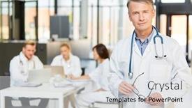  Presentation with experience - Beautiful PPT layouts featuring man-as-a-specialist backdrop and a light gray colored foreground