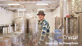  Presentation with winery - Slide deck consisting of man-as-a-winemaker background and a violet colored foreground