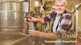  Presentation with checks - Beautiful slides featuring man-as-a-winemaker backdrop and a tawny brown colored foreground