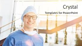  Presentation with physician - PPT layouts featuring man as doctor or physician background and a cream colored foreground