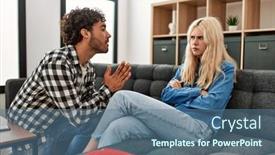  Presentation with forgiveness - Theme having man-asking-for-forgiveness background and a ocean colored foreground