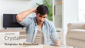  Presentation with furniture - Presentation having man-assembling-furniture-at-home background and a lemonade colored foreground