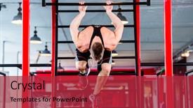  Presentation with training - Beautiful PPT theme featuring man at freestyle calisthenics training backdrop and a red colored foreground