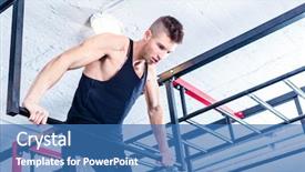  Presentation with training - Amazing PPT layouts having man at freestyle calisthenics training backdrop and a teal colored foreground