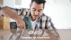  Presentation with drill - Cool new slides with home using electric drill backdrop and a coral colored foreground