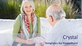  Presentation with senior care - Presentation enhanced with man at nursing home background and a lemonade colored foreground