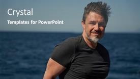  Presentation with strong wind - Presentation theme with man-at-sea-in-strong background and a gray colored foreground