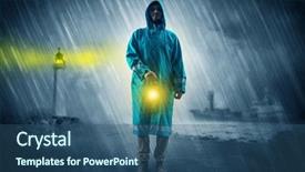  Presentation with coast - Slide deck enhanced with man at the coast coming background and a ocean colored foreground