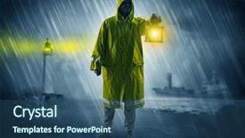  Presentation with coast - Cool new theme with man at the coast coming backdrop and a ocean colored foreground