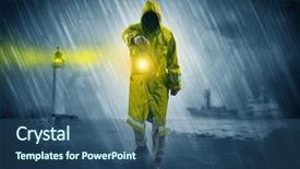  Presentation with coast guard - Amazing presentation theme having man at the coast coming backdrop and a ocean colored foreground