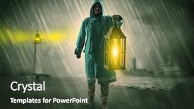  Presentation with coast - Presentation featuring man at the coast coming background and a tawny brown colored foreground