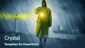  Presentation with coast guard - PPT layouts featuring man at the coast coming background and a ocean colored foreground