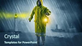  Presentation with coast - Cool new PPT layouts with man at the coast coming backdrop and a ocean colored foreground