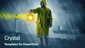  Presentation with coast - PPT theme consisting of man at the coast coming background and a ocean colored foreground