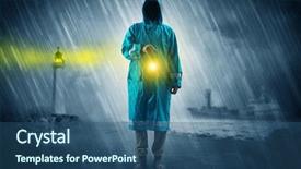  Presentation with coast guard - Cool new theme with man at the coast coming backdrop and a ocean colored foreground