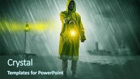  Presentation with second coming - Cool new slides with man at the coast coming backdrop and a ocean colored foreground