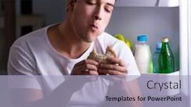  Presentation with fridge - Cool new slide deck with man-at-the-fridge-eating backdrop and a light blue colored foreground