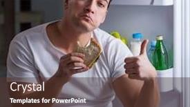  Presentation with fridge - Presentation enhanced with man-at-the-fridge-eating background and a tawny brown colored foreground