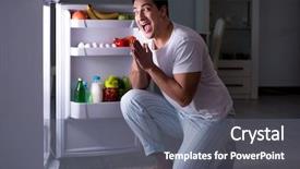  Presentation with fridge - Audience pleasing slides consisting of man at the fridge eating backdrop and a gray colored foreground