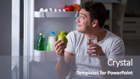  Presentation with fridge - Slides featuring man at the fridge eating background and a gray colored foreground