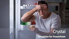  Presentation with awards night celebration - Beautiful theme featuring man at the fridge eating backdrop and a gray colored foreground