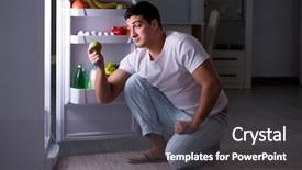  Presentation with fridge - Colorful PPT theme enhanced with man at the fridge eating backdrop and a  colored foreground