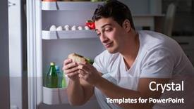  Presentation with awards night presentations - Colorful presentation theme enhanced with man at the fridge eating backdrop and a  colored foreground