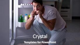  Presentation with moon in the starry night - Theme consisting of man at the fridge eating background and a dark gray colored foreground