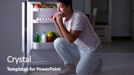  Presentation with fridge - PPT layouts with man at the fridge eating background and a gray colored foreground