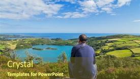  Presentation with west cork - PPT layouts consisting of man-at-the-lough-hyne background and a tawny brown colored foreground