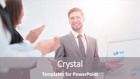  Presentation with successful - PPT theme featuring man at the office leading background and a  colored foreground