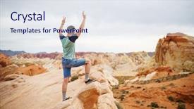  Presentation with valley of fire - PPT theme consisting of man at valley of fire background and a  colored foreground