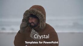  Presentation with winter weather - Beautiful slides featuring man-at-winter-in-stormy backdrop and a tawny brown colored foreground