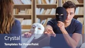  Presentation with psychology - Slides featuring man-attending-psychology-therapy-session background and a ocean colored foreground