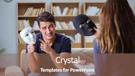  Presentation with psychology - Beautiful theme featuring man attending psychology therapy session backdrop and a violet colored foreground