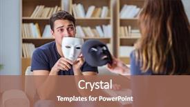  Presentation with psychology - Slides enhanced with man attending psychology therapy session background and a coral colored foreground