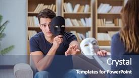  Presentation with psychology - PPT theme with man attending psychology therapy session background and a ocean colored foreground