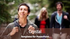  Presentation with camping - Colorful PPT theme enhanced with forest with a group backdrop and a tawny brown colored foreground