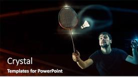  Presentation with badminton - Amazing presentation theme having man-badminton-player-in-action backdrop and a black colored foreground