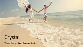  Presentation with bride and groom - PPT layouts featuring baloon - bride and groom running background and a lemonade colored foreground