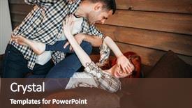  Presentation with domestic violence - Slide set featuring man beats woman domestic violence background and a tawny brown colored foreground