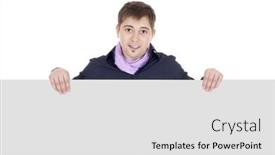  Presentation with paper - Slides consisting of man behind a presentation paper background and a white colored foreground